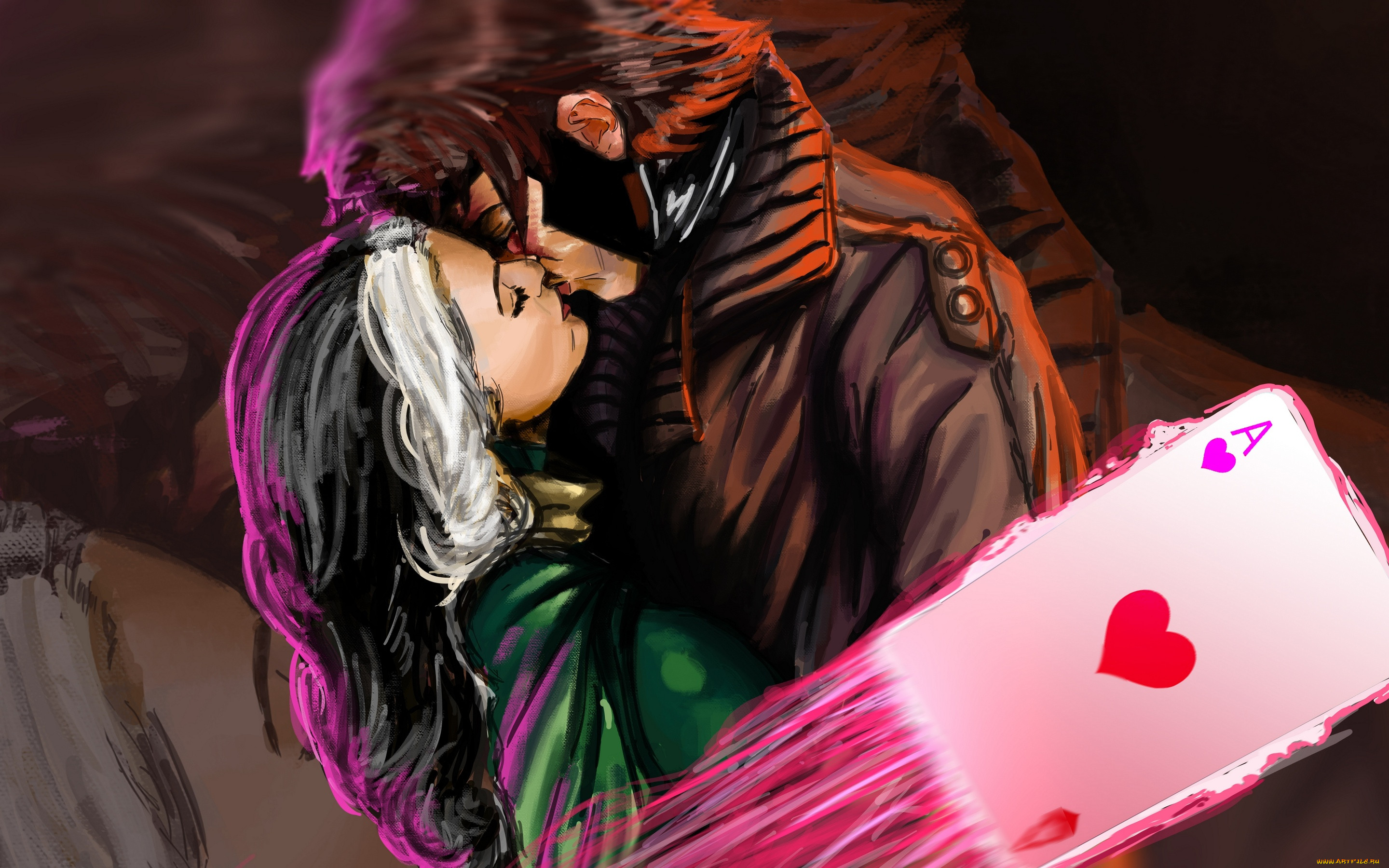 , , , gambit, rogue, marvel, x-men, kiss, , , 
